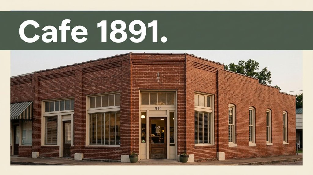 Historic brick diner with vintage windows and a green header.