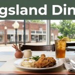 A Southern meal and iced tea sit on a restaurant table overlooking Main Street.