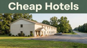 A clean roadside hotel exterior near a rural highway in Five Points, Alabama.
