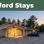 A quiet roadside motel in rural Alabama with a vacancy sign and parked car at dusk.