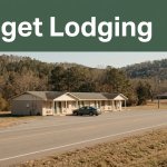 A modest roadside motel and parked car along a quiet highway in Walker County.