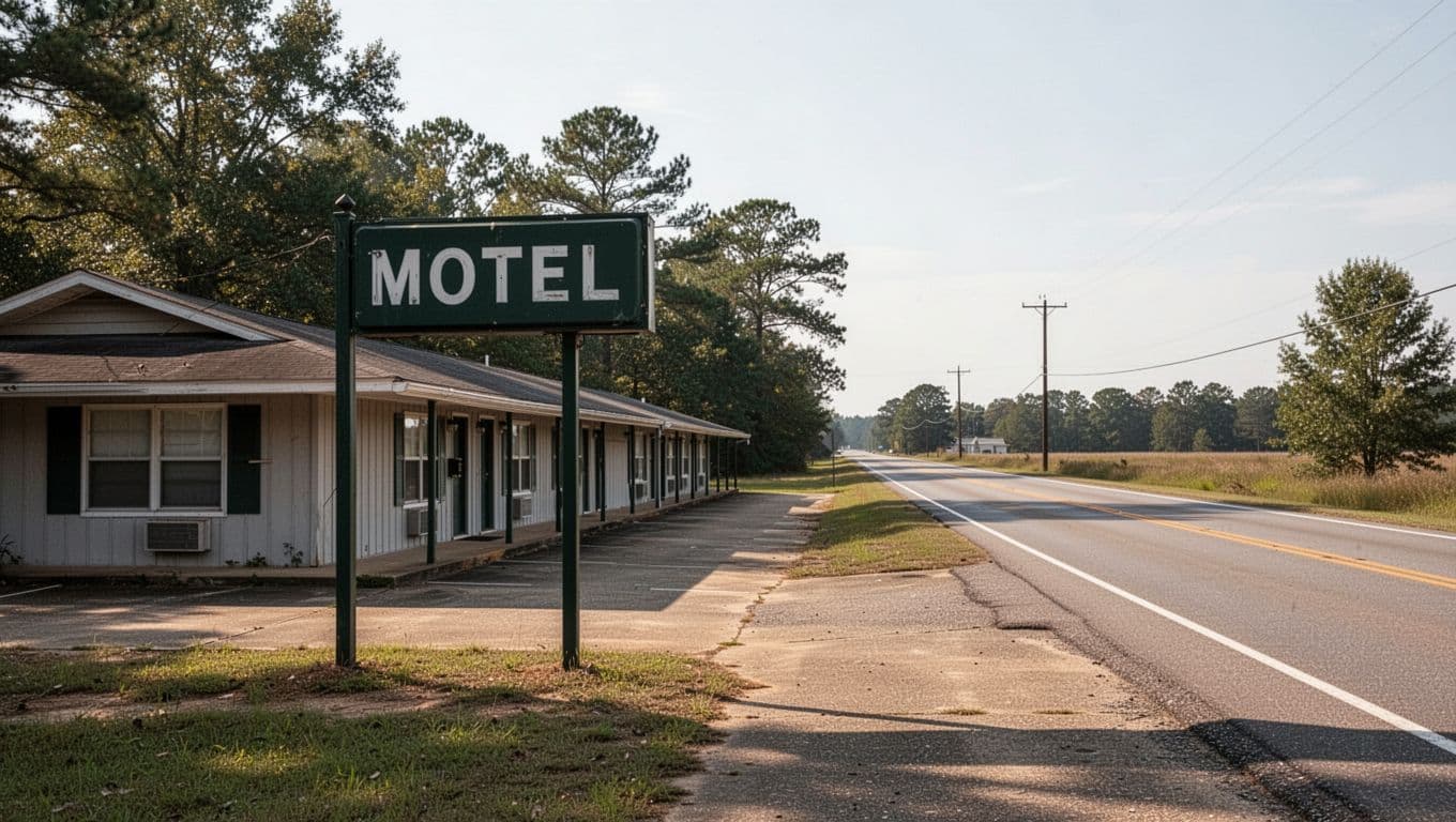 A motel sign reading 
