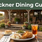 Southern meal on a rustic table outside a country café in Buckner.