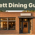 A brick roadside restaurant glows beneath a dark-green Gillett Dining Guide banner.