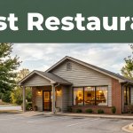Cozy Hensley cafe exterior with a covered entrance and warm lighted windows.