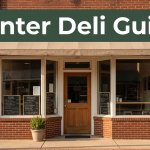 A welcoming deli storefront on a quiet Arkansas main street with a green headline band.