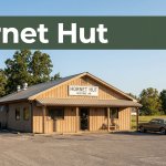 Hornet Hut roadside restaurant in warm morning light near US-371.