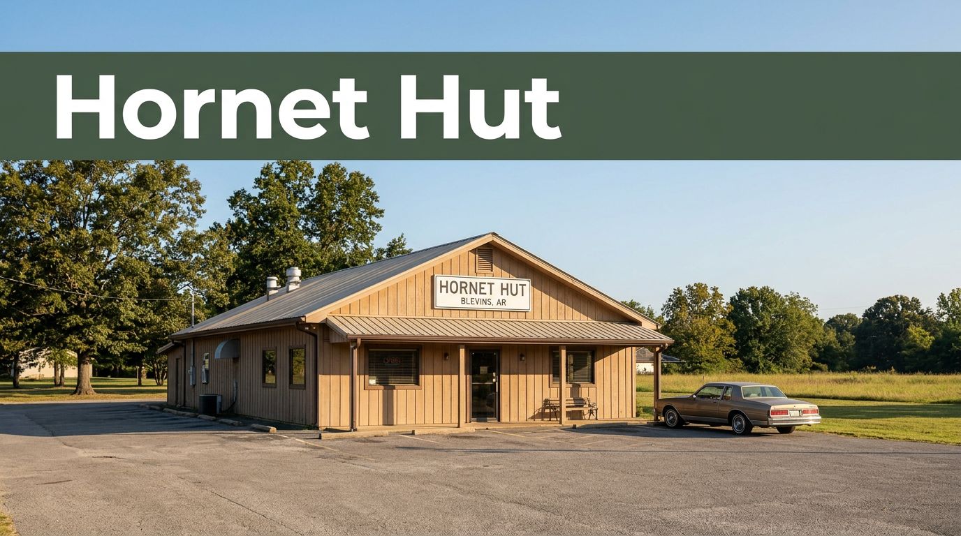 Hornet Hut roadside restaurant in warm morning light near US-371.