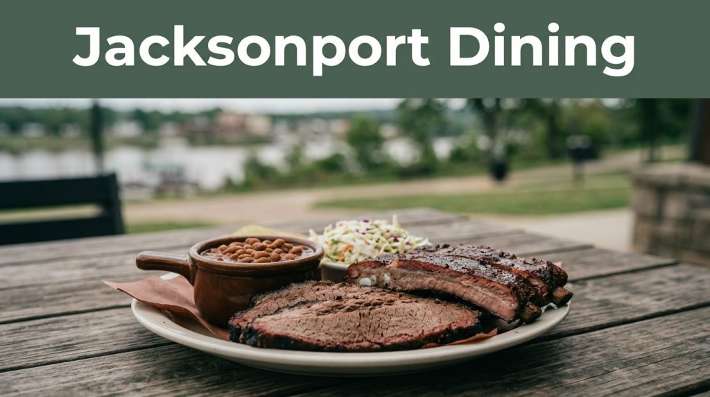 A barbecue plate with brisket, ribs, beans, and coleslaw sits on a wooden table.