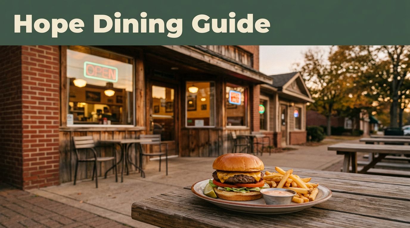 A glowing diner with a burger and fries on an outdoor table.