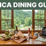 A takeaway meal and canoe gear sit on a deli counter beside the Buffalo River.