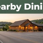 A glowing restaurant beside a quiet rural road near Wilburn.