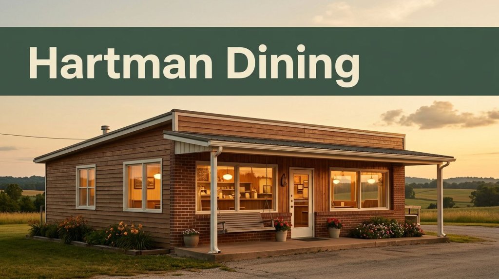 A glowing small-town diner at golden hour with an Arkansas countryside backdrop.
