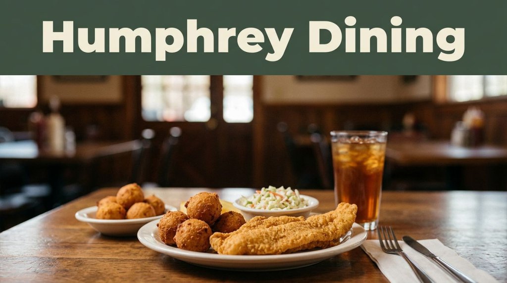 Fried fish dinner with hushpuppies, coleslaw, and sweet tea in a rustic Arkansas restaurant.