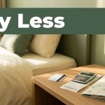 A budget hotel room with travel items arranged on a bedside table.
