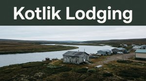 A small guesthouse beside a river in the tundra village of Kotlik, Alaska.