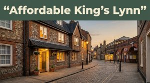 A welcoming guesthouse on a historic King’s Lynn street at sunset.