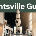 A Saturn V rocket displayed inside the U.S. Space & Rocket Center.