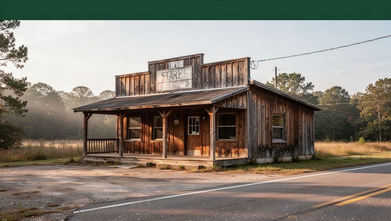Country store exterior for K-N-B Grill and Barr's Junction on Highway 278.