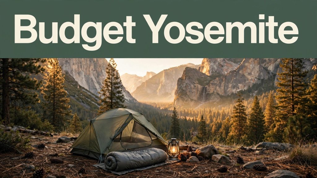 Tent and lantern at a Yosemite campsite beneath granite cliffs.